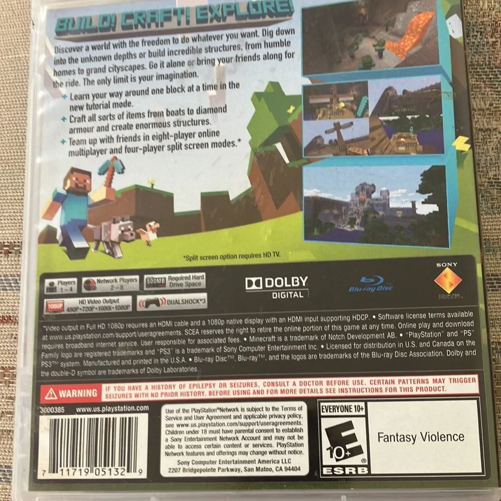 PS3 mine craft video game